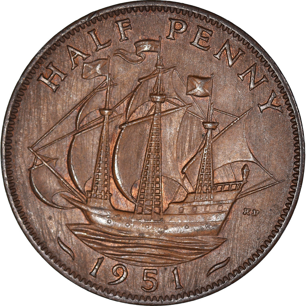Moeda, Grã-Bretanha, 1/2 Penny, 1951
