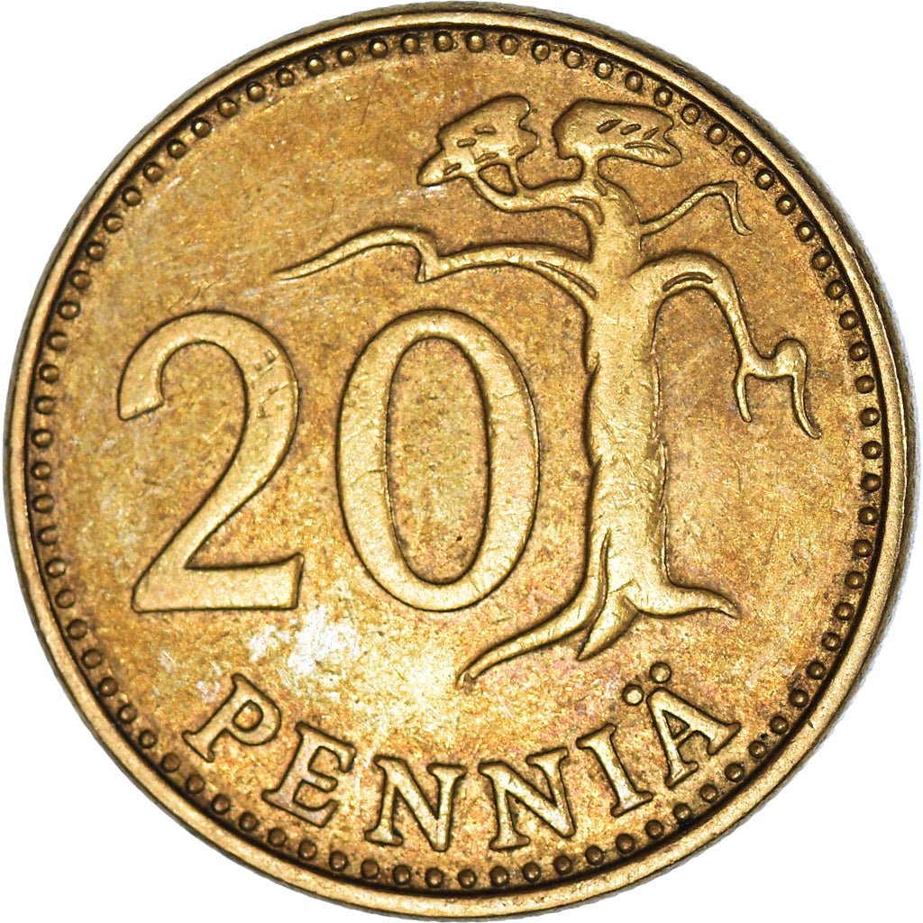 Moneda, Finlandia, 20 Pennia, 1977