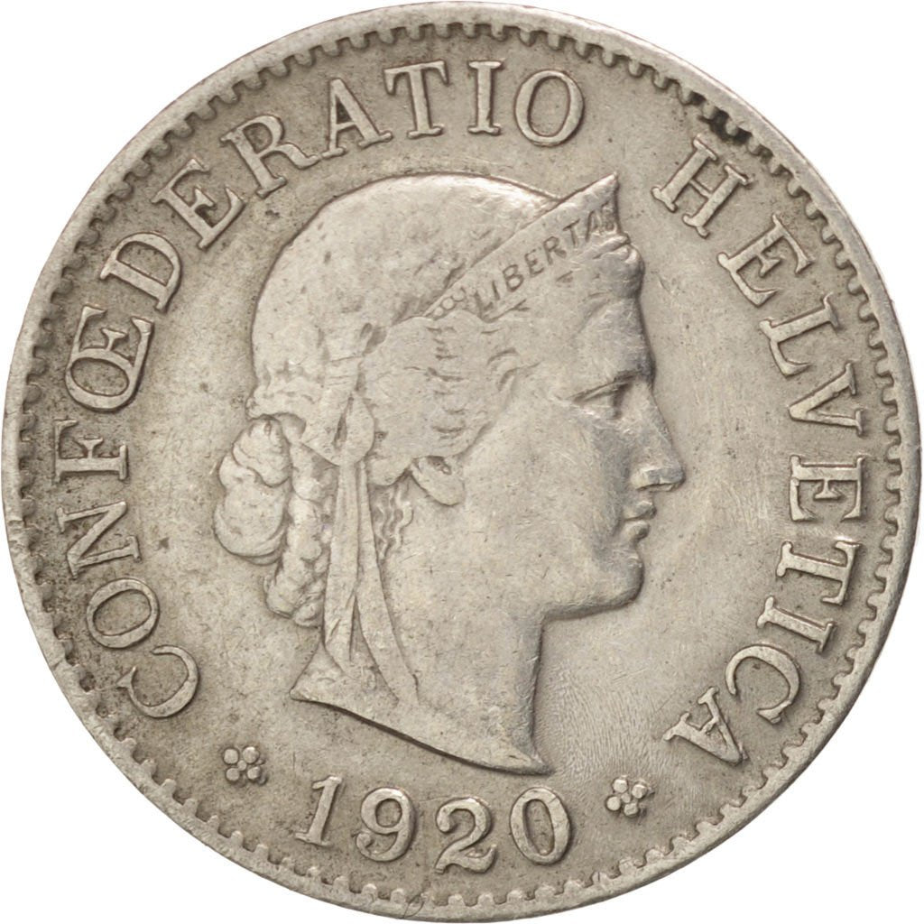 SWITZERLAND, 5 Rappen, 1920, Bern, KM #26, EF(40-45), Copper-Nickel, 17.15, 1.97