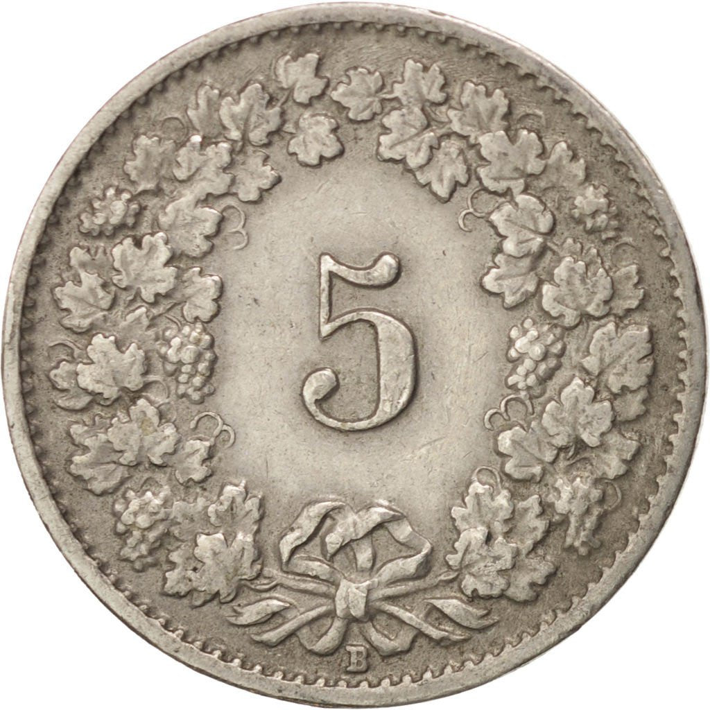 SWITZERLAND, 5 Rappen, 1920, Bern, KM #26, EF(40-45), Copper-Nickel, 17.15, 1.97