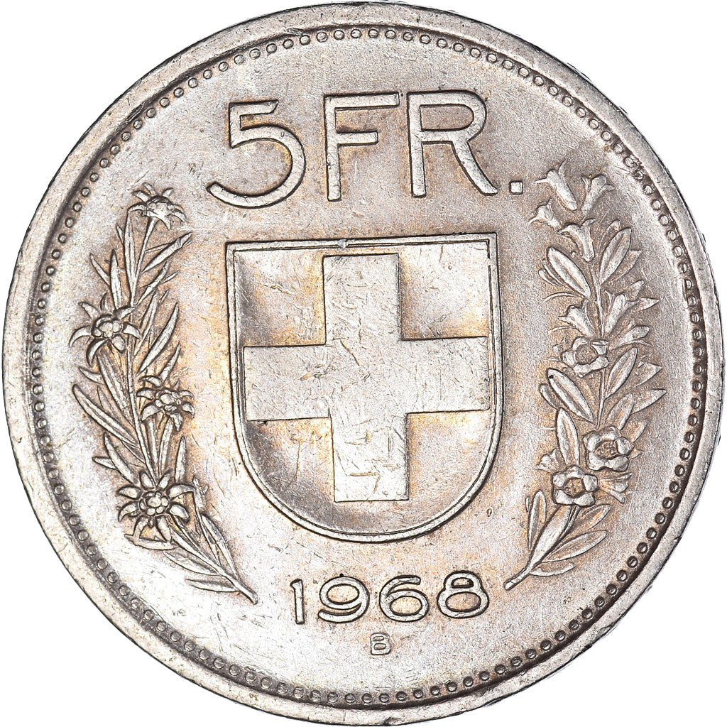Munten, Zwitserland, 5 Francs, 1968