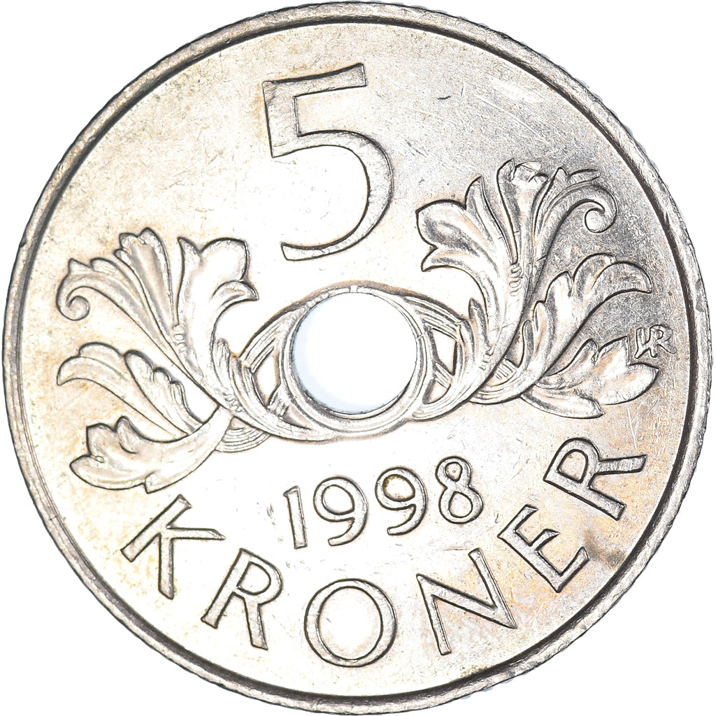 Moeda, Noruega, 5 Kroner, 1998