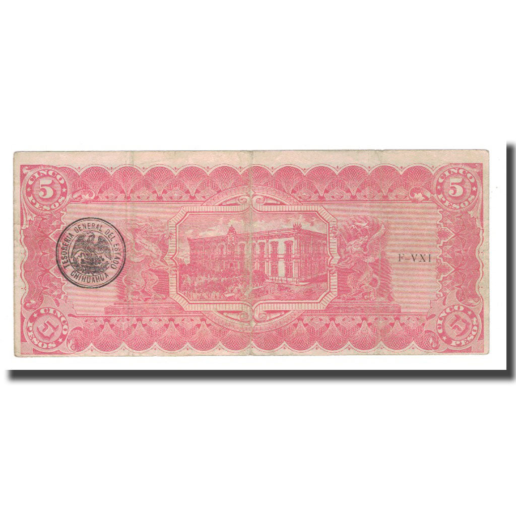 Banknote, Mexico - Revolutionary, 5 Pesos, 1914, 1914-02-10, KM:S531f, VF(20-25)