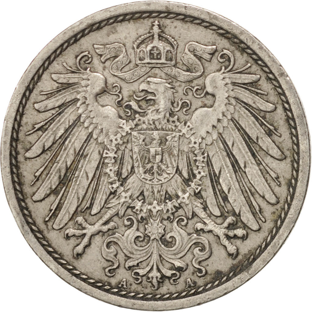 GERMANY - EMPIRE, 10 Pfennig, 1914, Berlin, KM #12, EF(40-45), Copper-Nickel,...