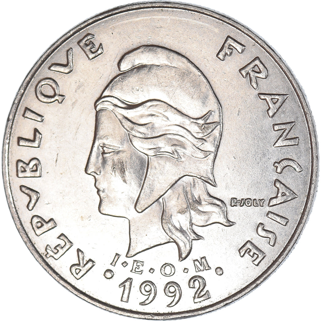 Coin, New Caledonia, 20 Francs, 1992
