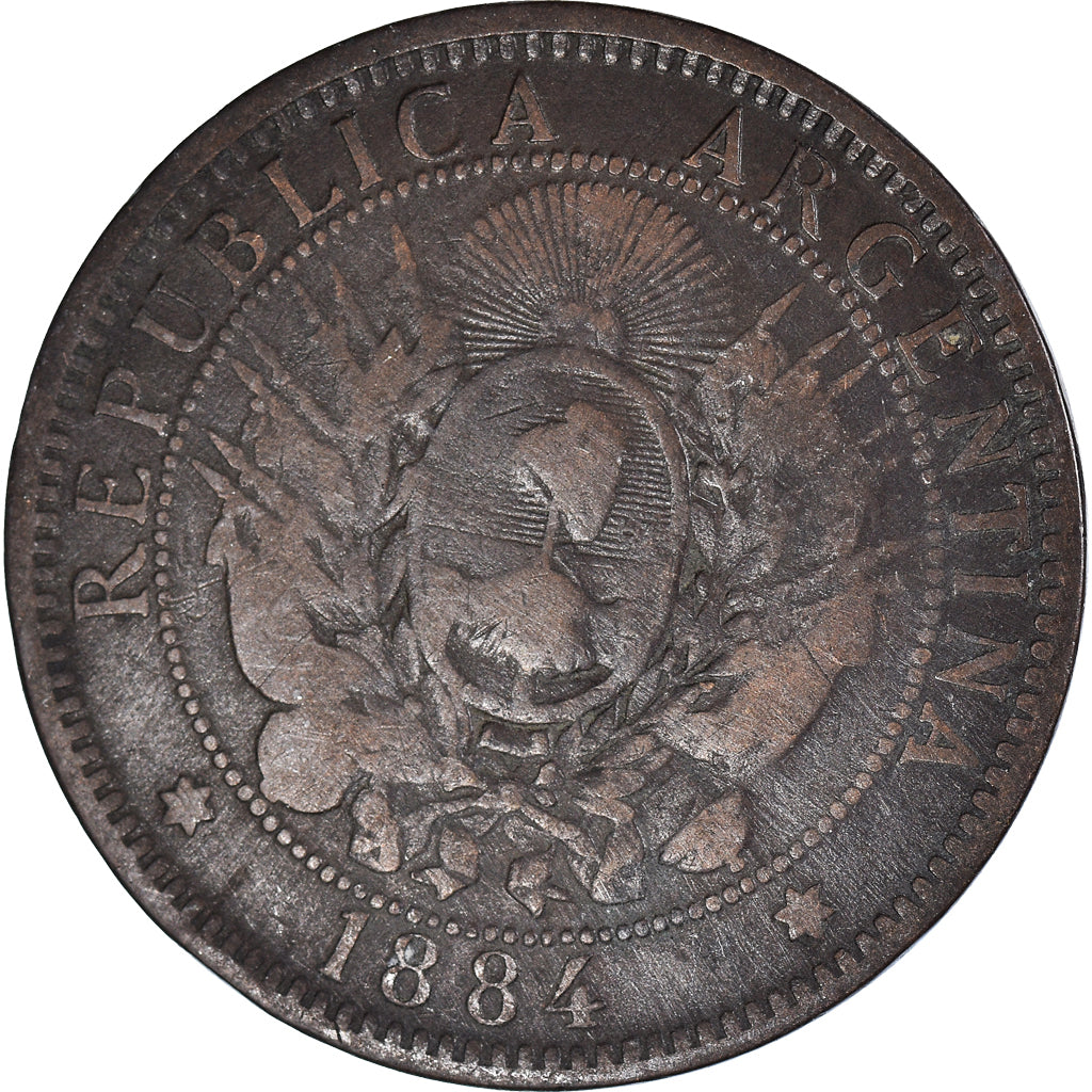 Munten, Argentinië, 2 Centavos, 1884