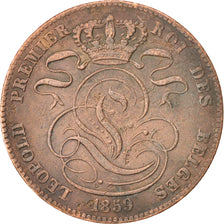 BELGIUM, 5 Centimes, 1859, KM #5.1, VF(30-35), Copper, 28.3, 9.84
