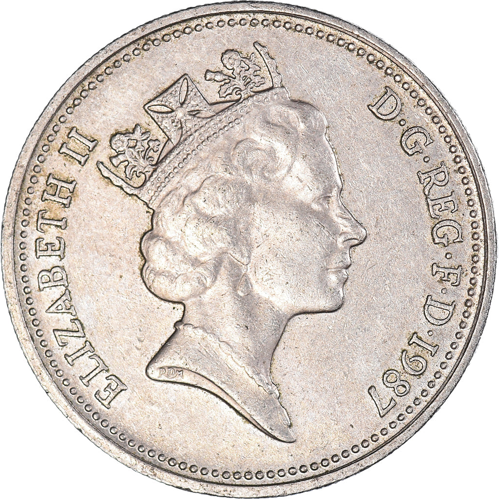 Münze, Großbritannien, 5 Pence, 1987