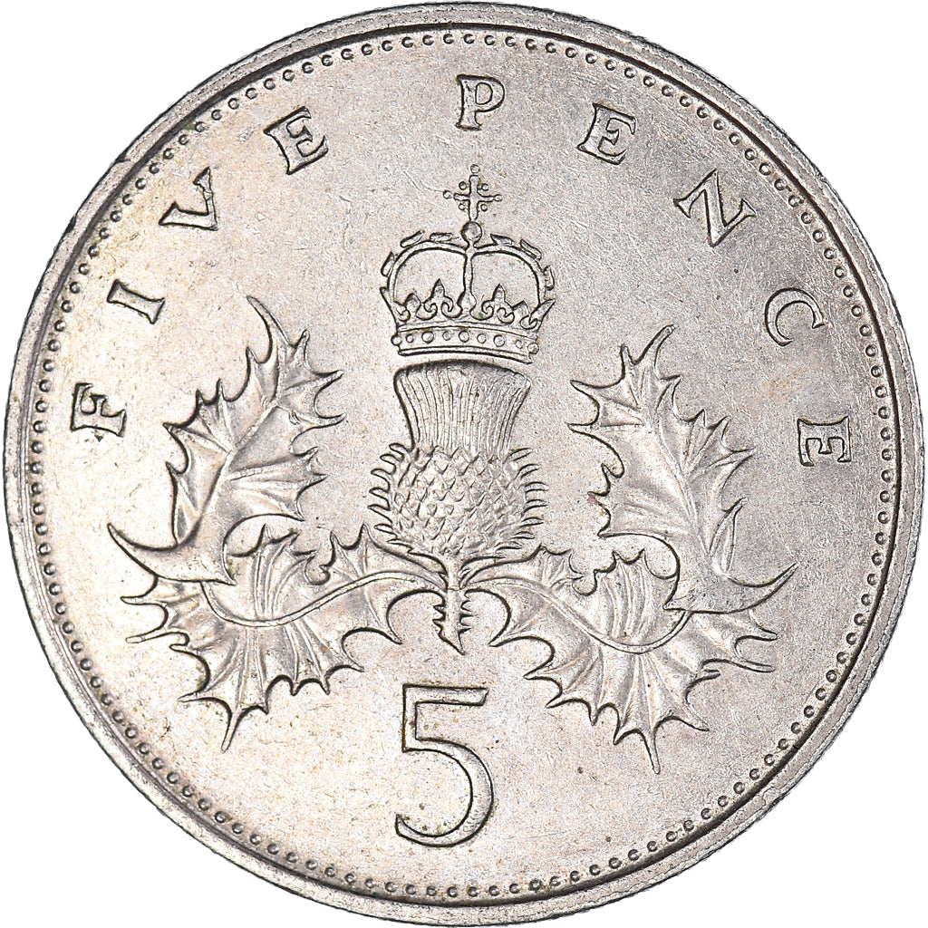 Münze, Großbritannien, 5 Pence, 1987