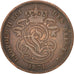 BELGIUM, 2 Centimes, 1871, KM #35.1, VF(20-25), Copper, 21.5, 3.73