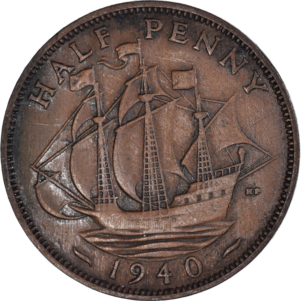 Moeda, Grã-Bretanha, 1/2 Penny, 1940