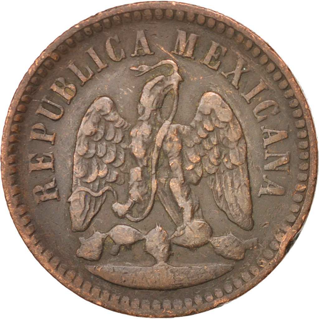 MEXICO, Centavo, 1889, Mexico City, KM #391.6, EF(40-45), Copper, 7.95