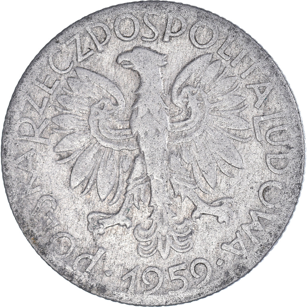 Coin, Poland, 5 Zlotych, 1959