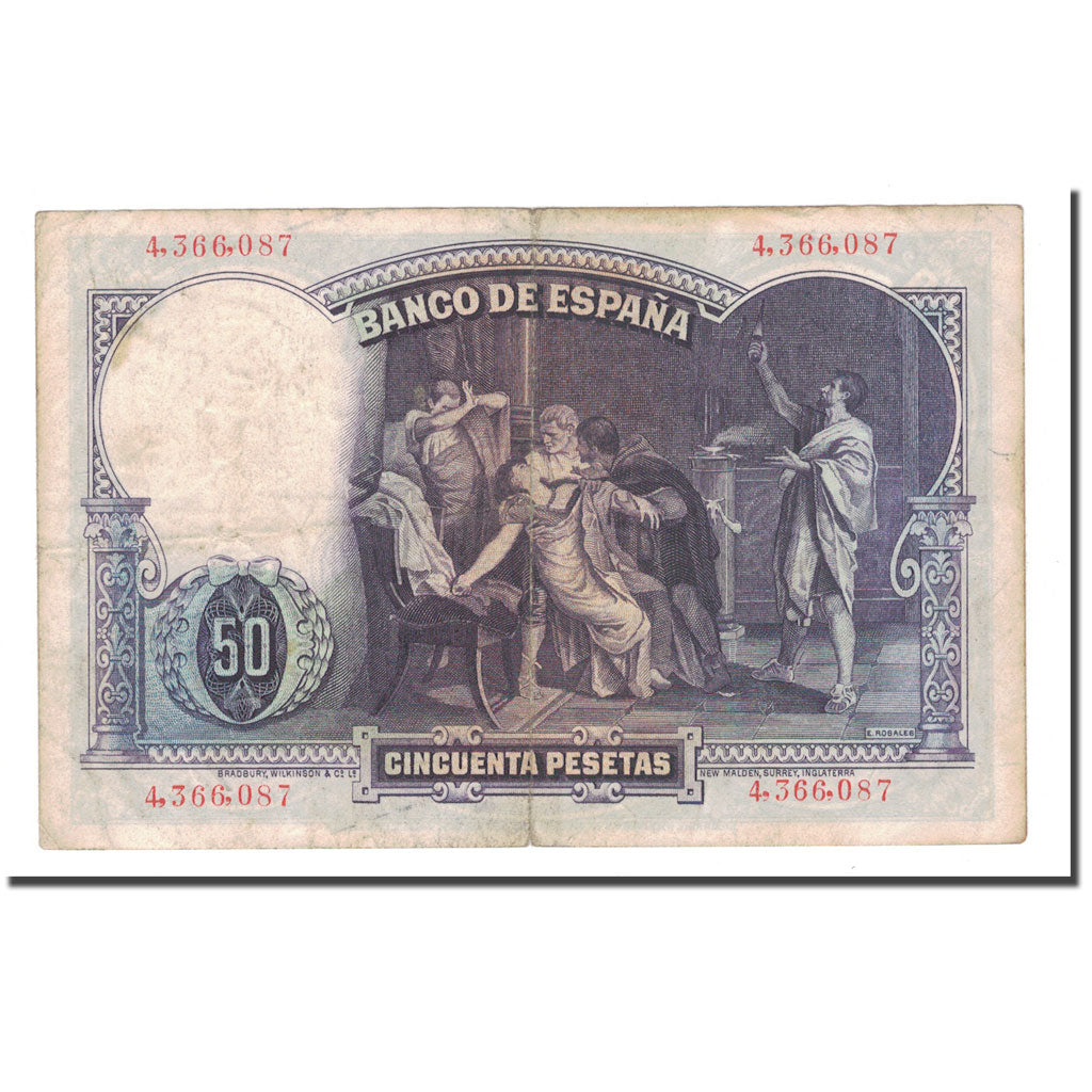 Banknote, Spain, 50 Pesetas, 1931, 1931-04-25, KM:82, EF(40-45)