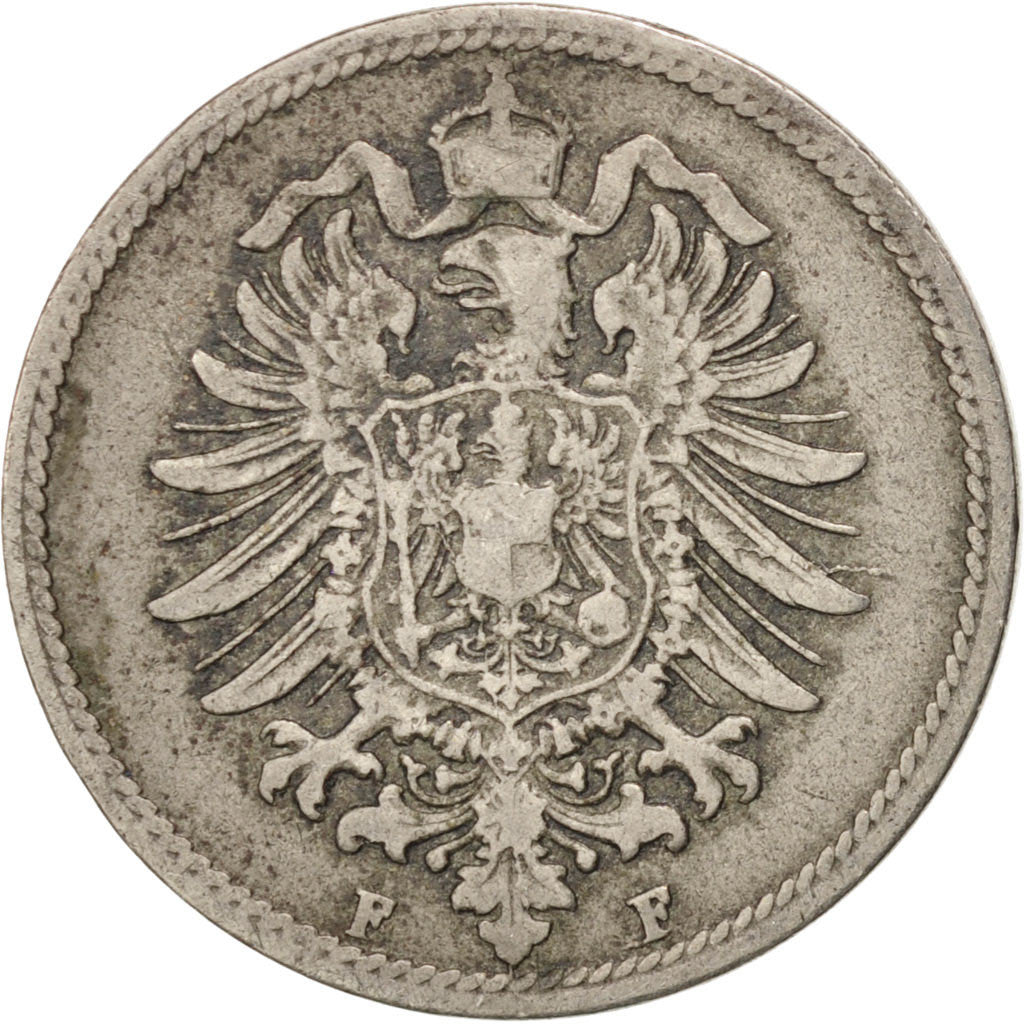 GERMANY - EMPIRE, 10 Pfennig, 1875, Stuttgart, KM #4, EF(40-45), Copper-Nickel,.