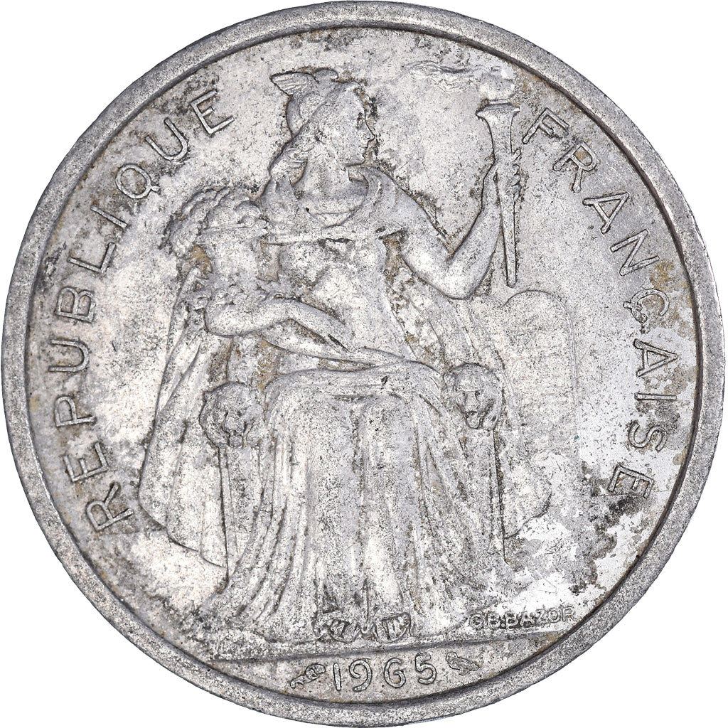 Moneda, Polinesia francesa, 5 Francs, 1965