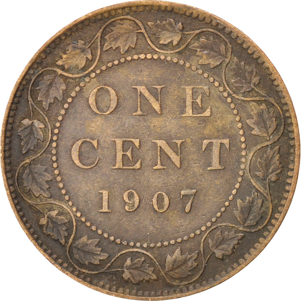 CANADA, Cent, 1907, Royal Canadian Mint, KM #8, EF(40-45), Bronze, 25.5, 5.60
