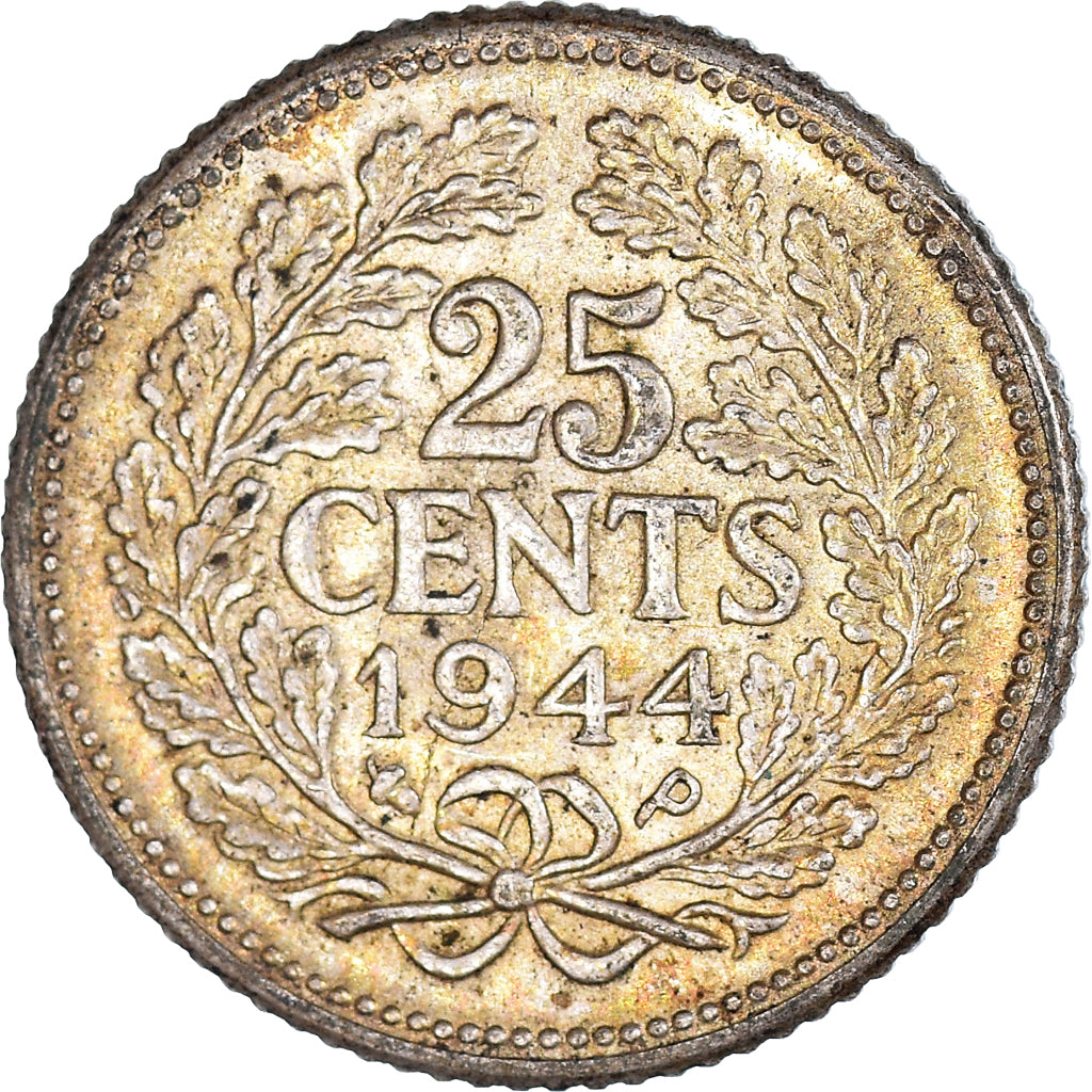 Münze, Niederlande, 25 Cents, 1944