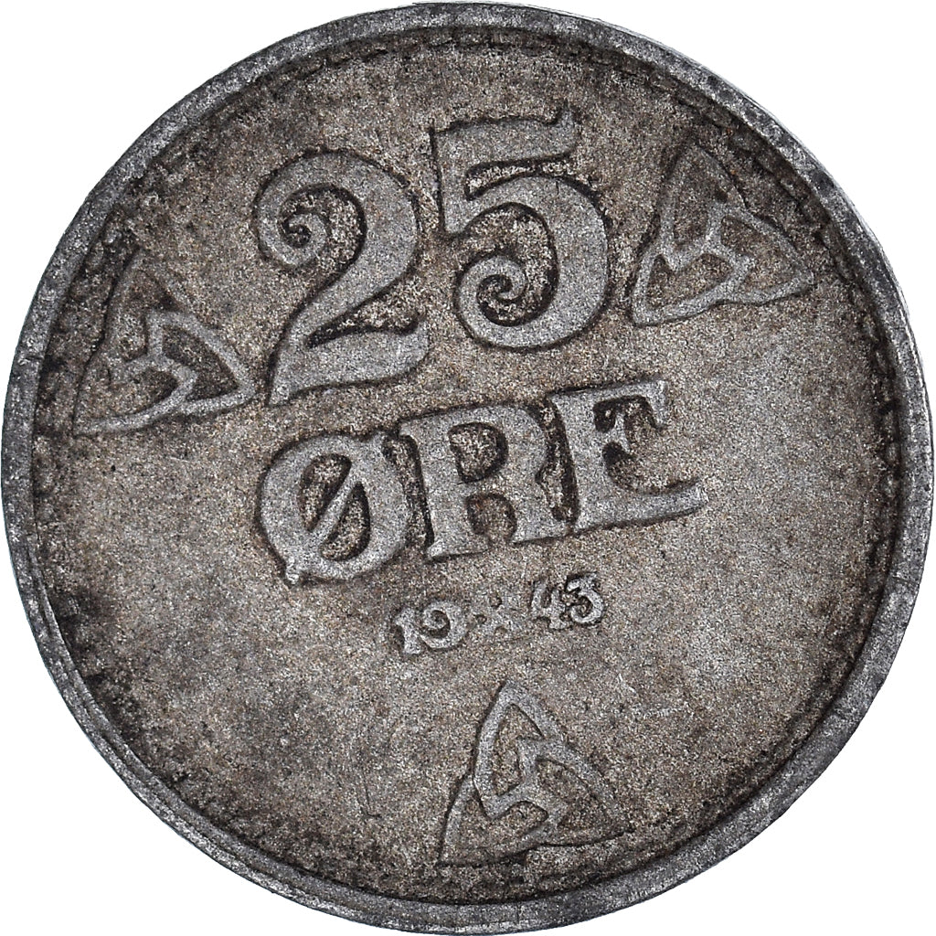 Moneda, Noruega, 25 Öre, 1943