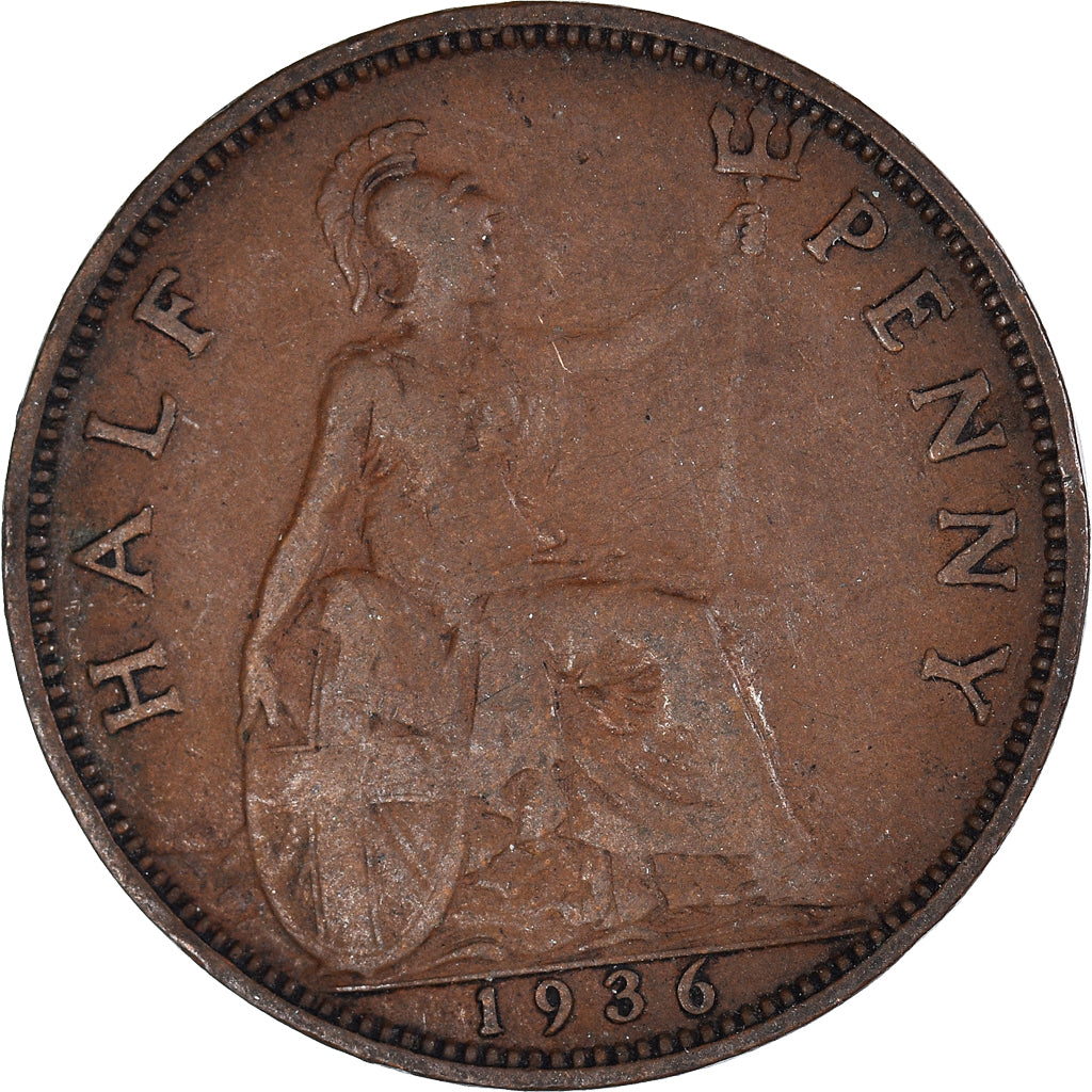 Moneda, Gran Bretaña, 1/2 Penny, 1936