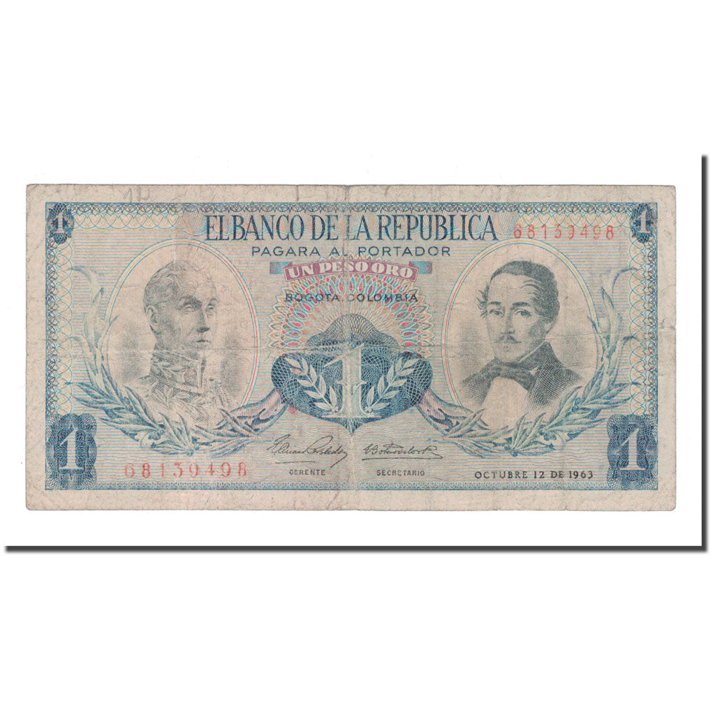 Banknote, Colombia, 1 Peso Oro, KM:404b, VF(20-25)