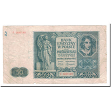 Nota, Polónia, 50 Zlotych, 1941, 1941-08-01, KM:102, F(12-15)