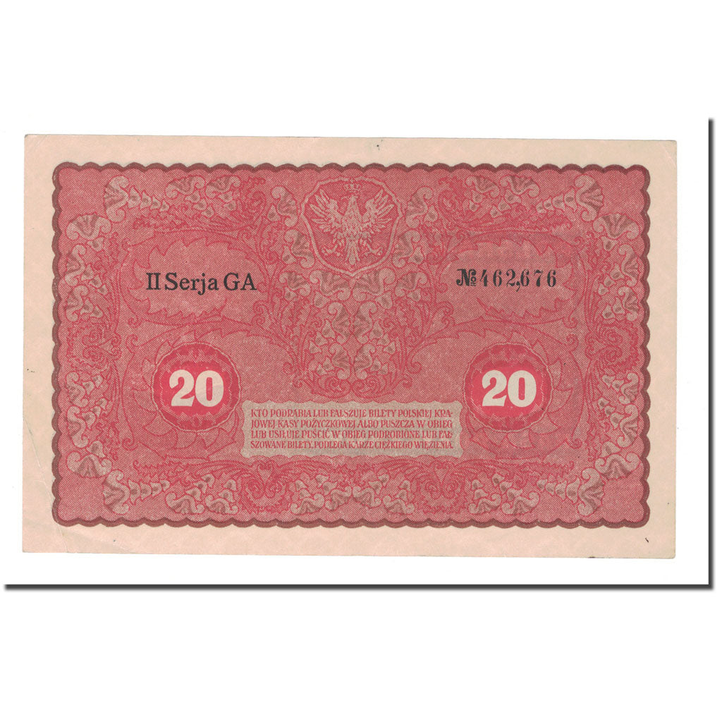 Banknote, Poland, 20 Marek, 1919, 1919-08-23, KM:26, EF(40-45)