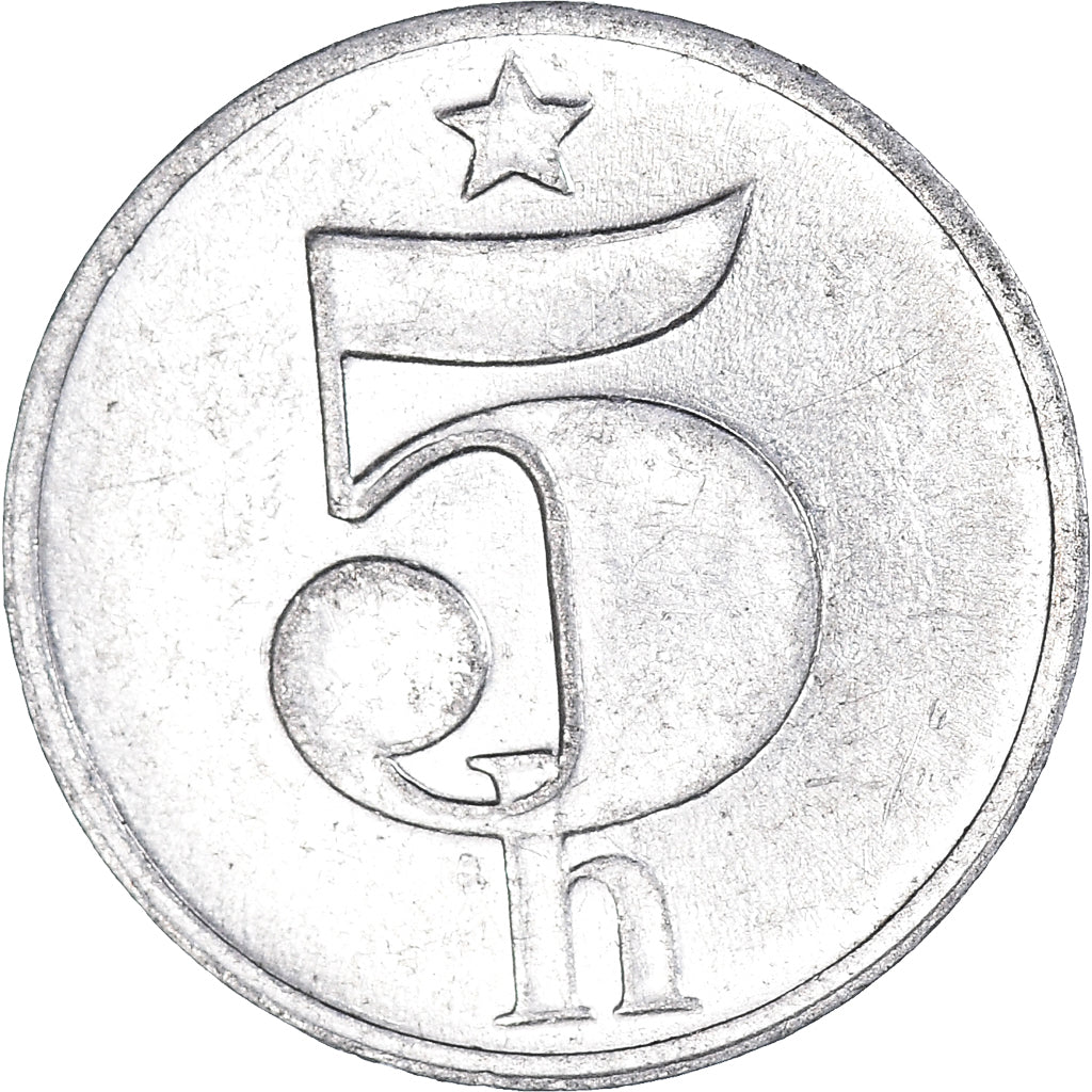 Coin, Czechoslovakia, 5 Haleru, 1977