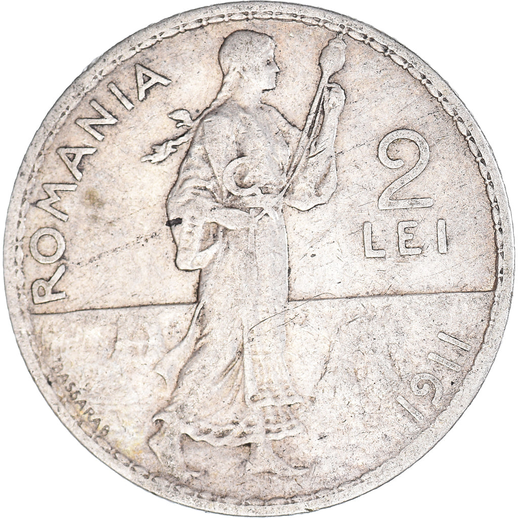 Monnaie, Roumanie, 2 Lei, 1911