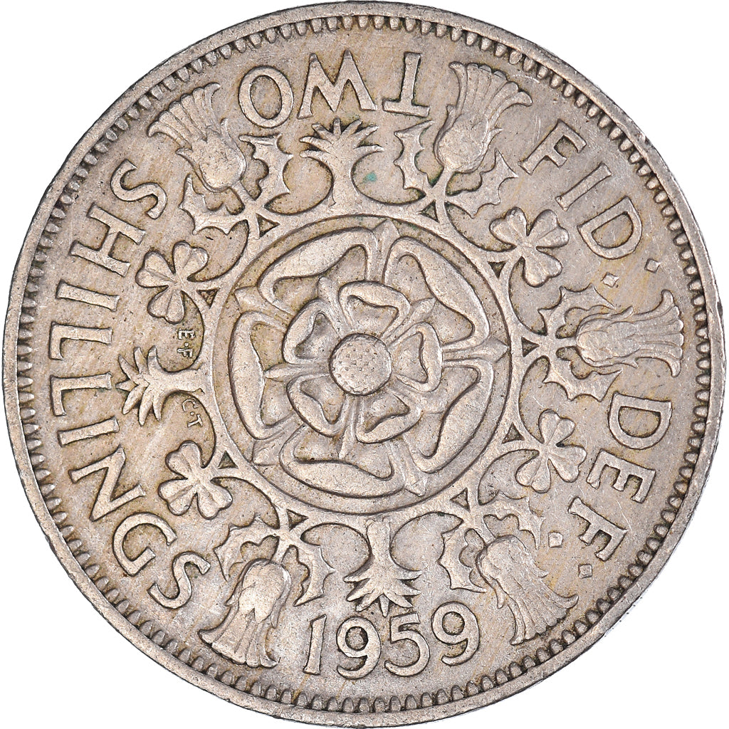 Moneda, Gran Bretaña, Florin, Two Shillings, 1959