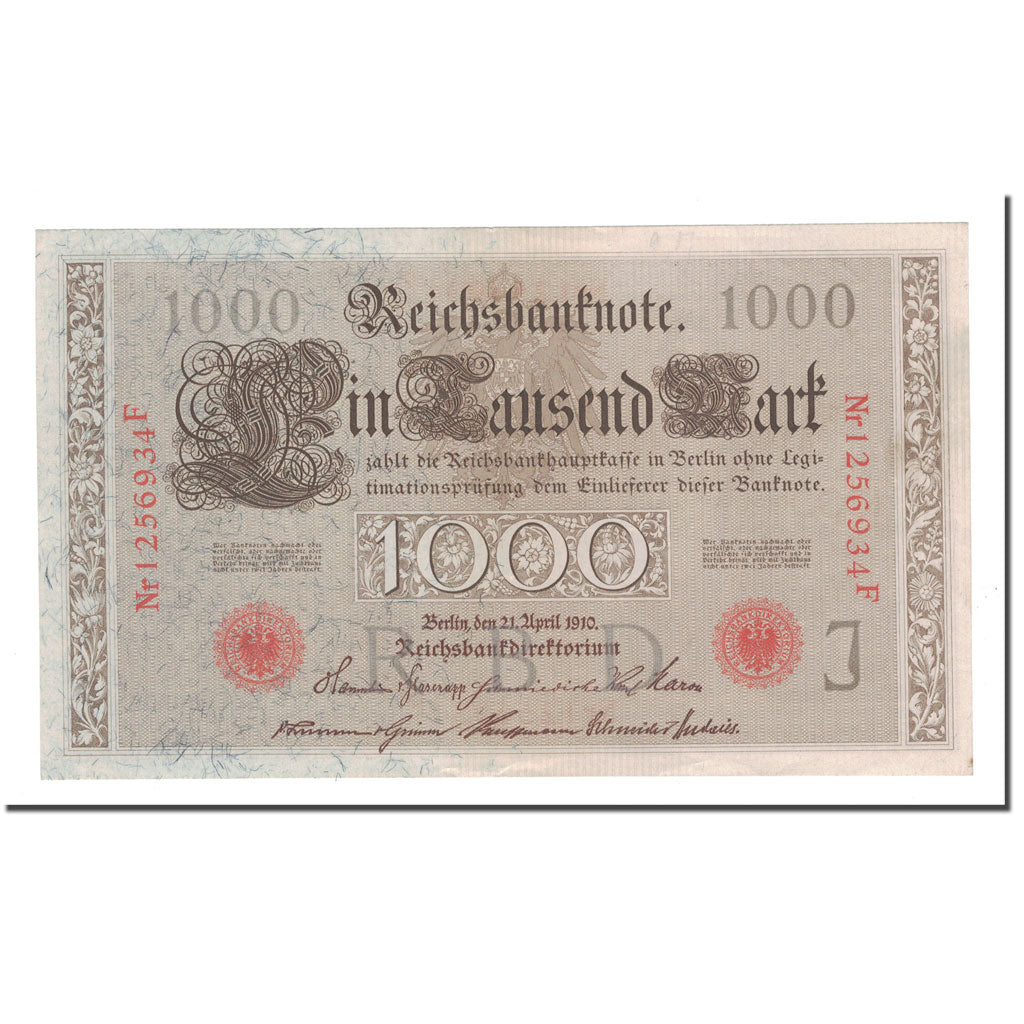 Banknote, Germany, 1000 Mark, 1910, 1910-04-21, KM:44b, AU(50-53)
