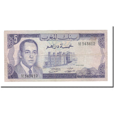 Biljet, Marokko, 5 Dirhams, 1970, KM:56a, TB