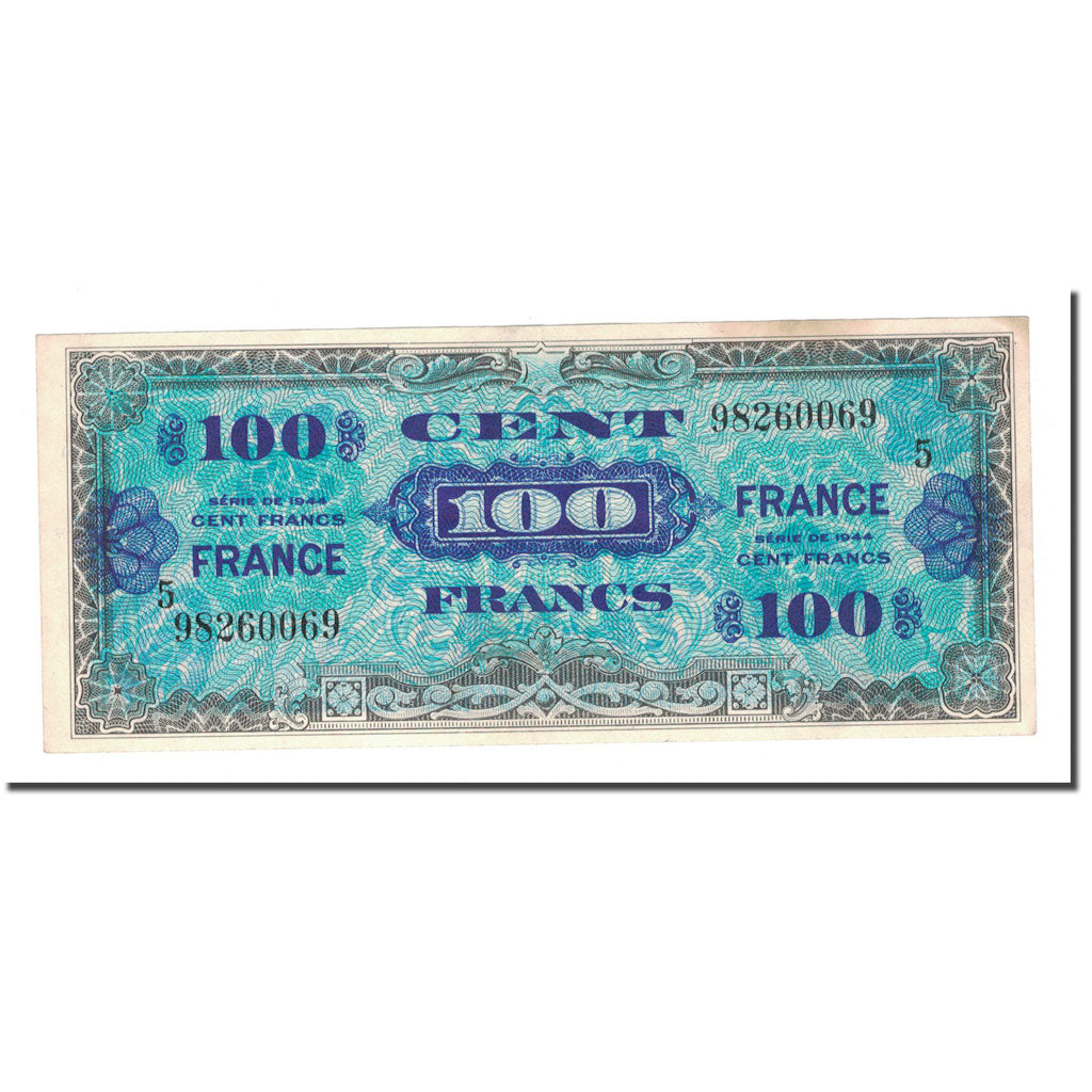 France, 100 Francs, 1944, EF(40-45), Fayette:VF25.5, KM:123c