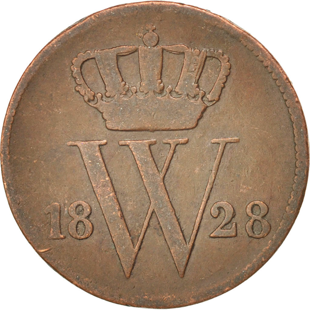 NETHERLANDS, Cent, 1828, KM #47, VF(20-25), Copper, 22, 3.61