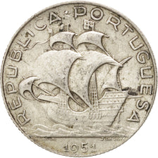 PORTUGAL, 2-1/2 Escudos, 1951, KM #580, AU(55-58), Silver, 20.41, 3.50