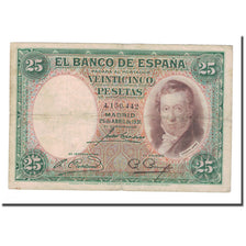 Nota, Espanha, 25 Pesetas, 1931, 1931-04-25, KM:81, VF(20-25)