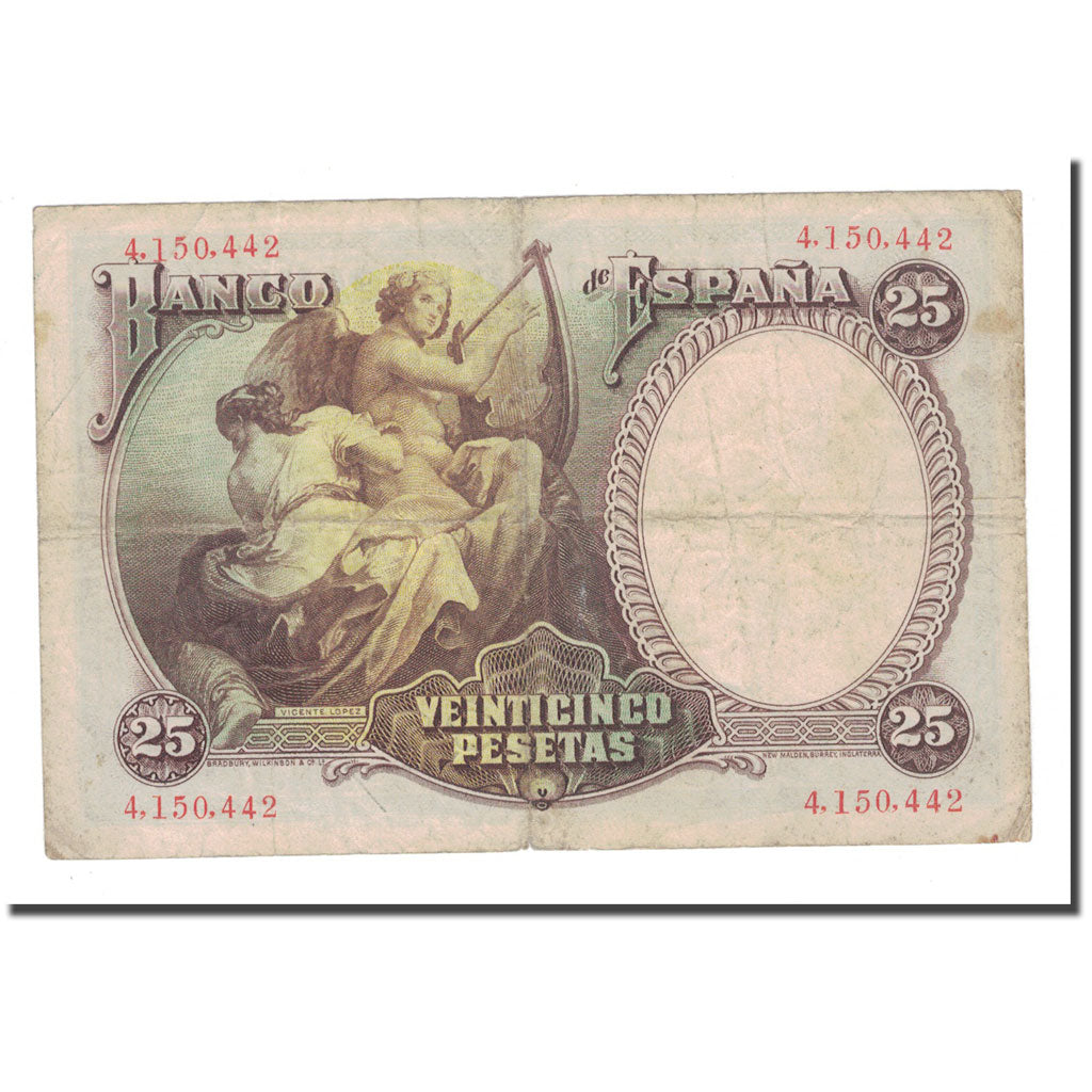 Banknote, Spain, 25 Pesetas, 1931, 1931-04-25, KM:81, VF(20-25)