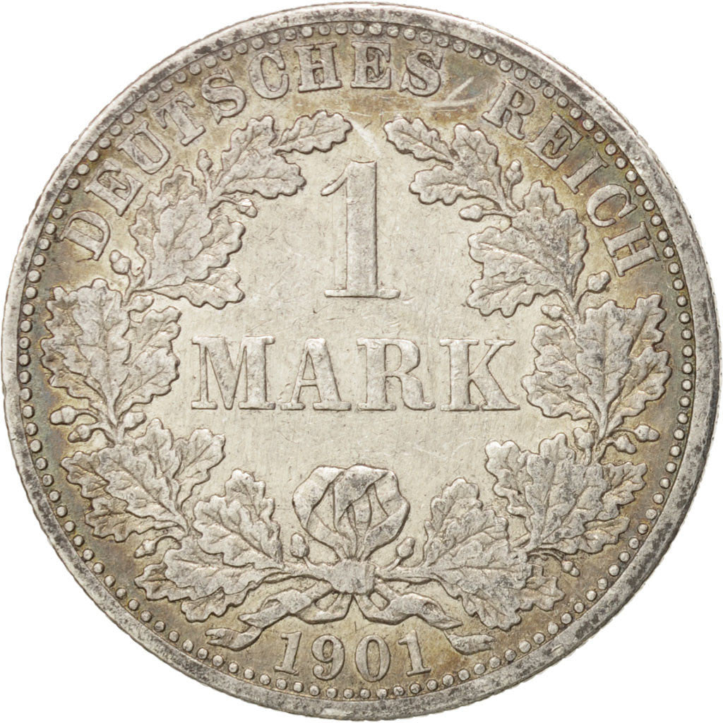 Coin, GERMANY - EMPIRE, Wilhelm II, Mark, 1901, Stuttgart, EF(40-45), Silver