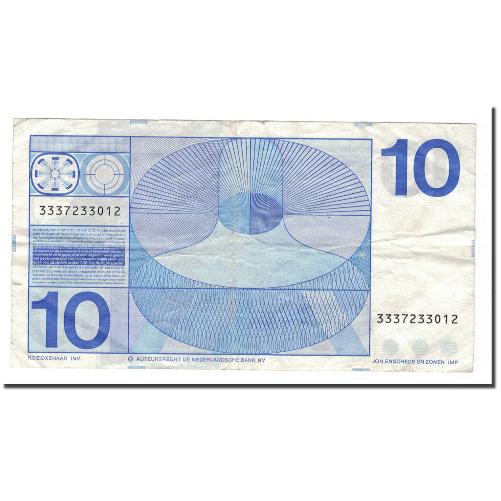 Banknote, Netherlands, 10 Gulden, 1968, 1968-04-25, KM:91b, VF(30-35)