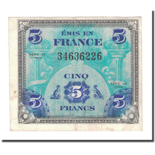 France, 5 Francs, 1944, VF(20-25), Fayette:VF17.1, KM:115a