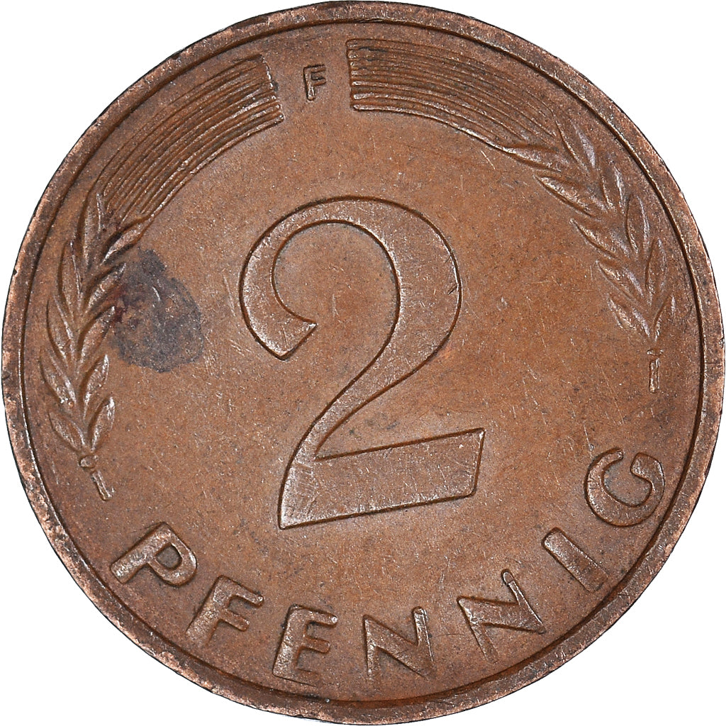 Moeda, ALEMANHA - REPÚBLICA FEDERAL, 2 Pfennig, 1967