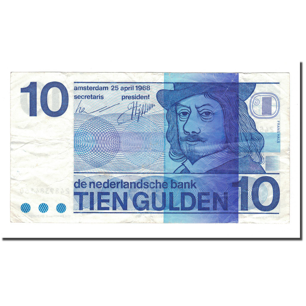 Banknote, Netherlands, 10 Gulden, 1968, 1968-04-25, KM:91b, EF(40-45)