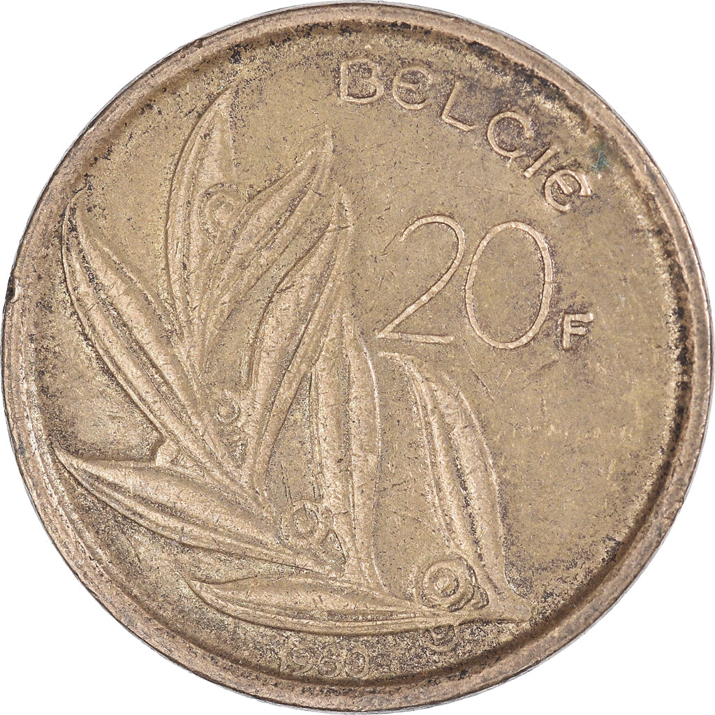 Münze, Belgien, 20 Francs, 20 Frank, 1990