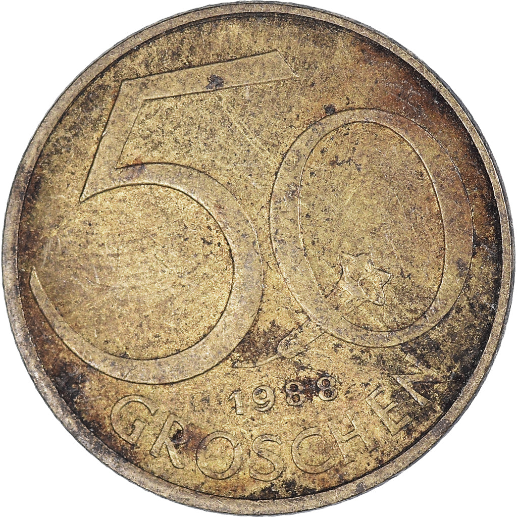 Coin, Austria, 50 Groschen, 1988
