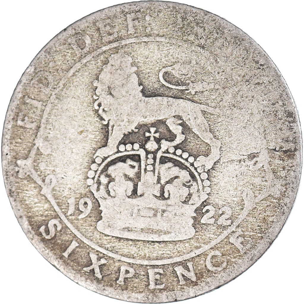 Münze, Großbritannien, 6 Pence, 1922