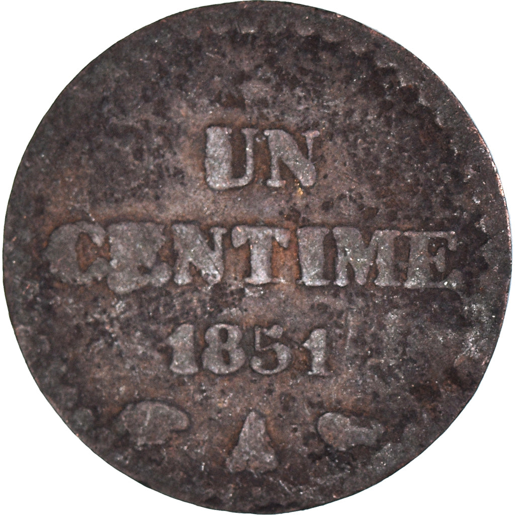 Coin, France, Centime, 1851