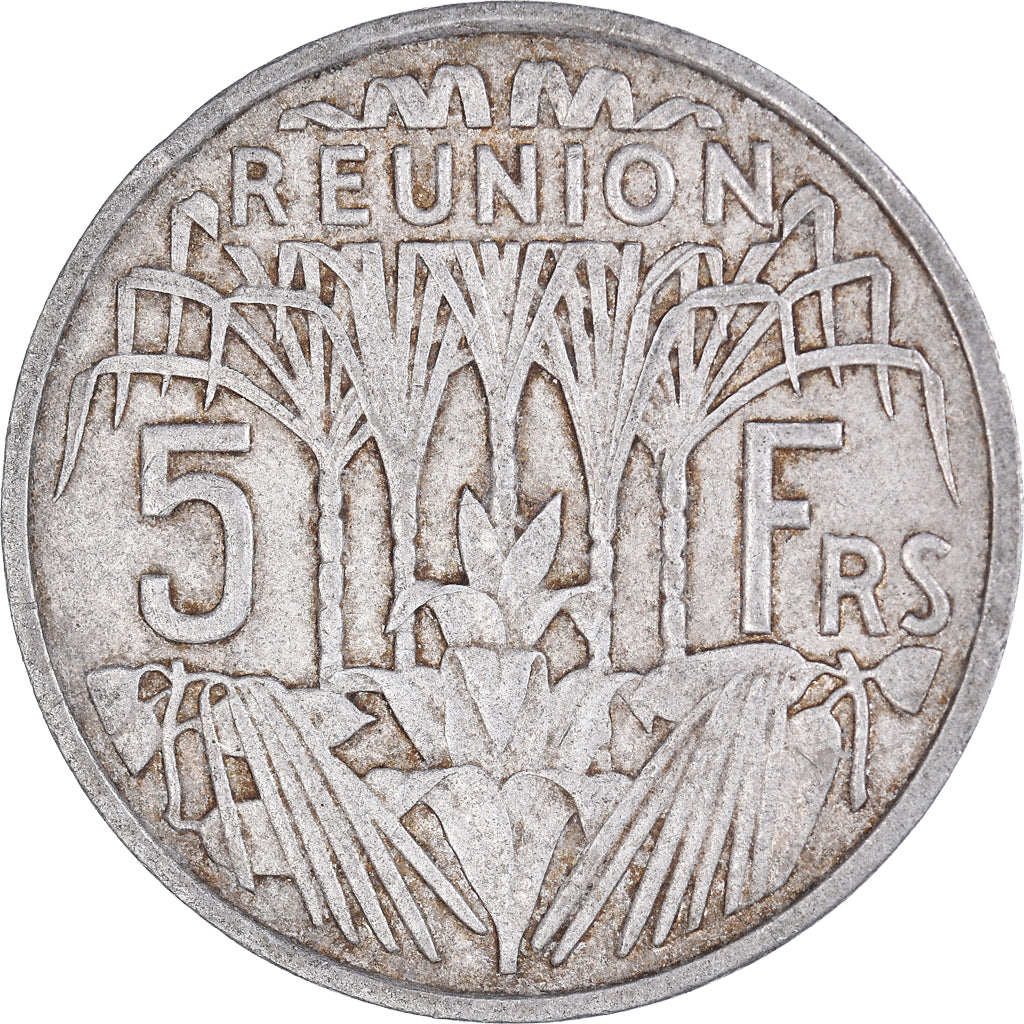 Moneda, La Reunión, 5 Francs, 1955