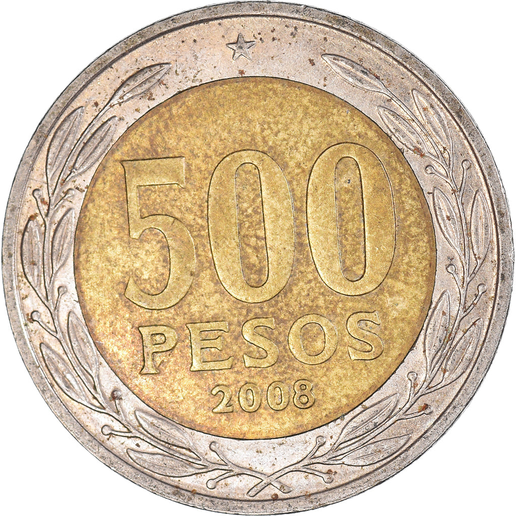 Moneta, Chile, 500 Pesos, 2008