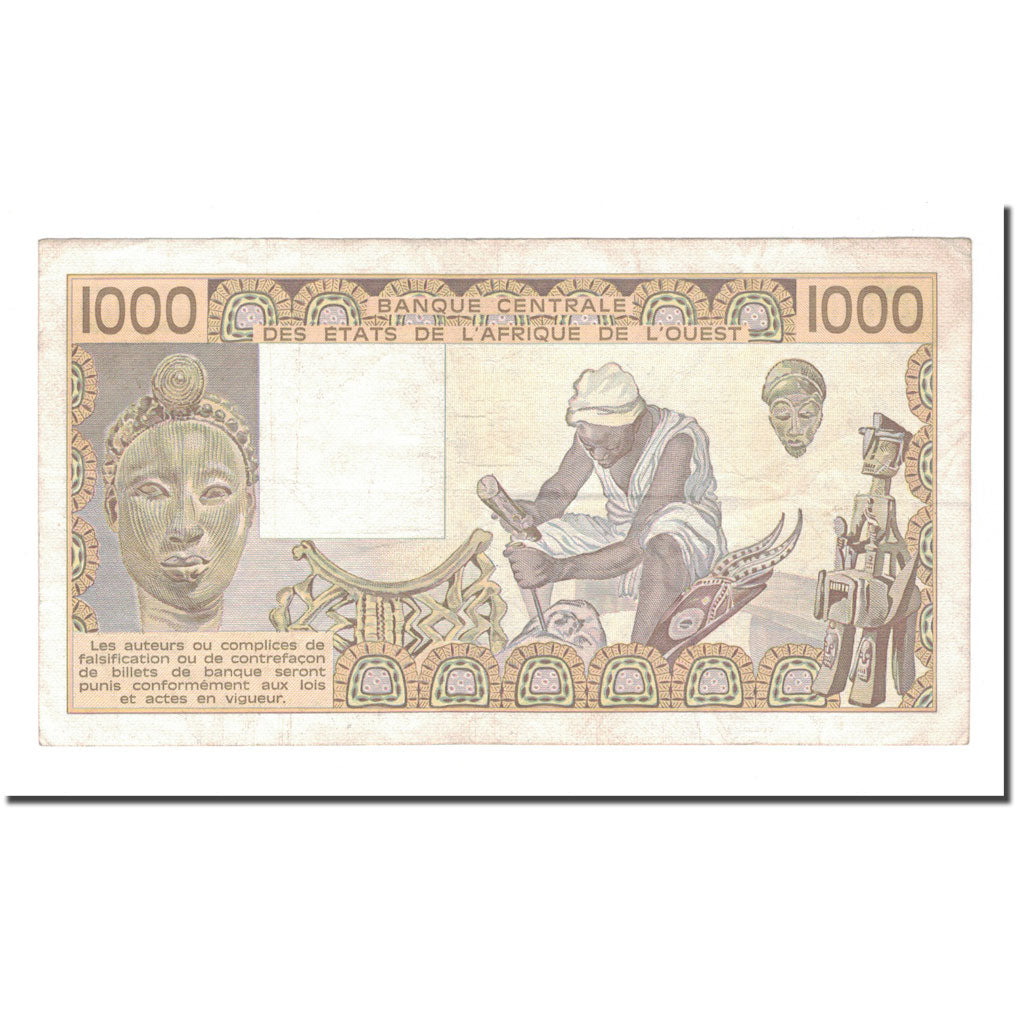 Banknote, West African States, 1000 Francs, 1986, KM:807Tg, EF(40-45)