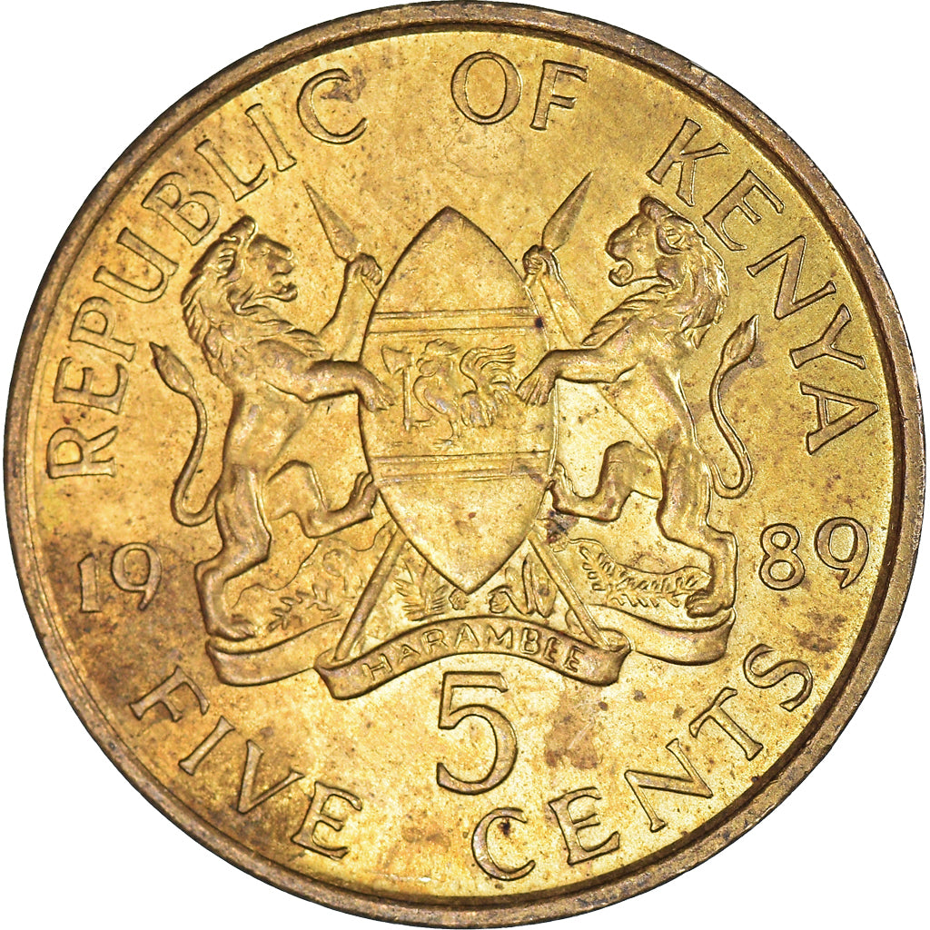 Moneda, Kenia, 5 Cents, 1989